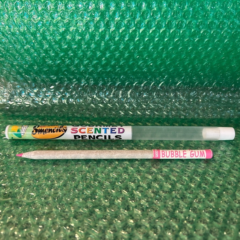RETRO Colored Smencils -BUBBLE GUM-Gourmet Scented Pencils Eco Newspaper RARE